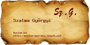 Szalma Györgyi névjegykártya